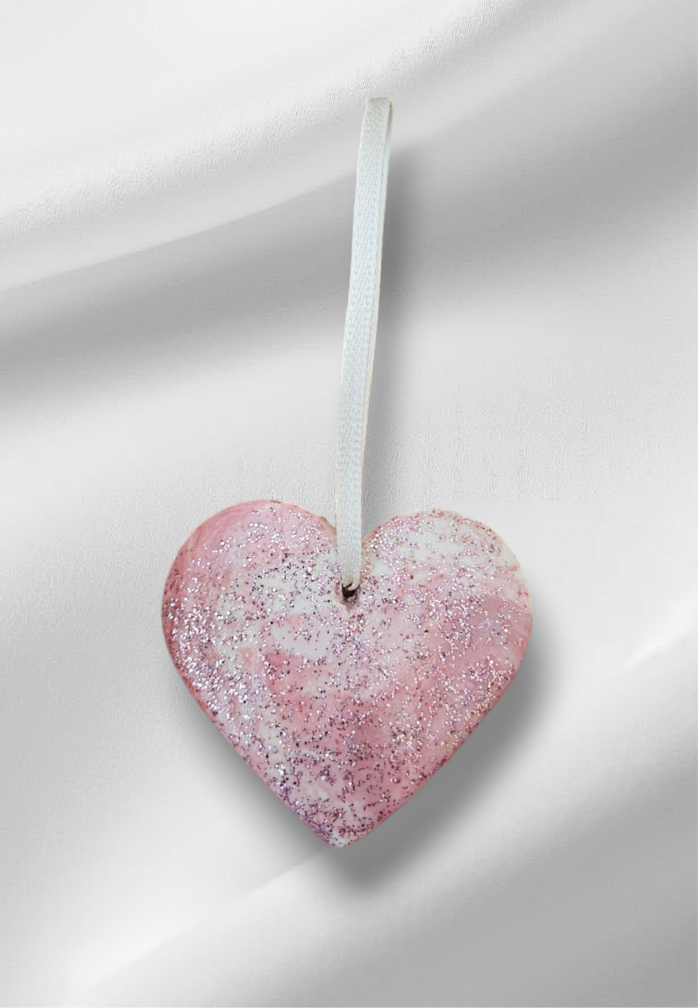 Pink Glitter Heart Wall Ornament